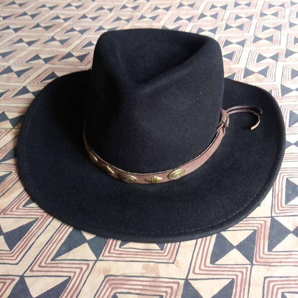 Scala Outback Black Crushable Wool Felt Hat